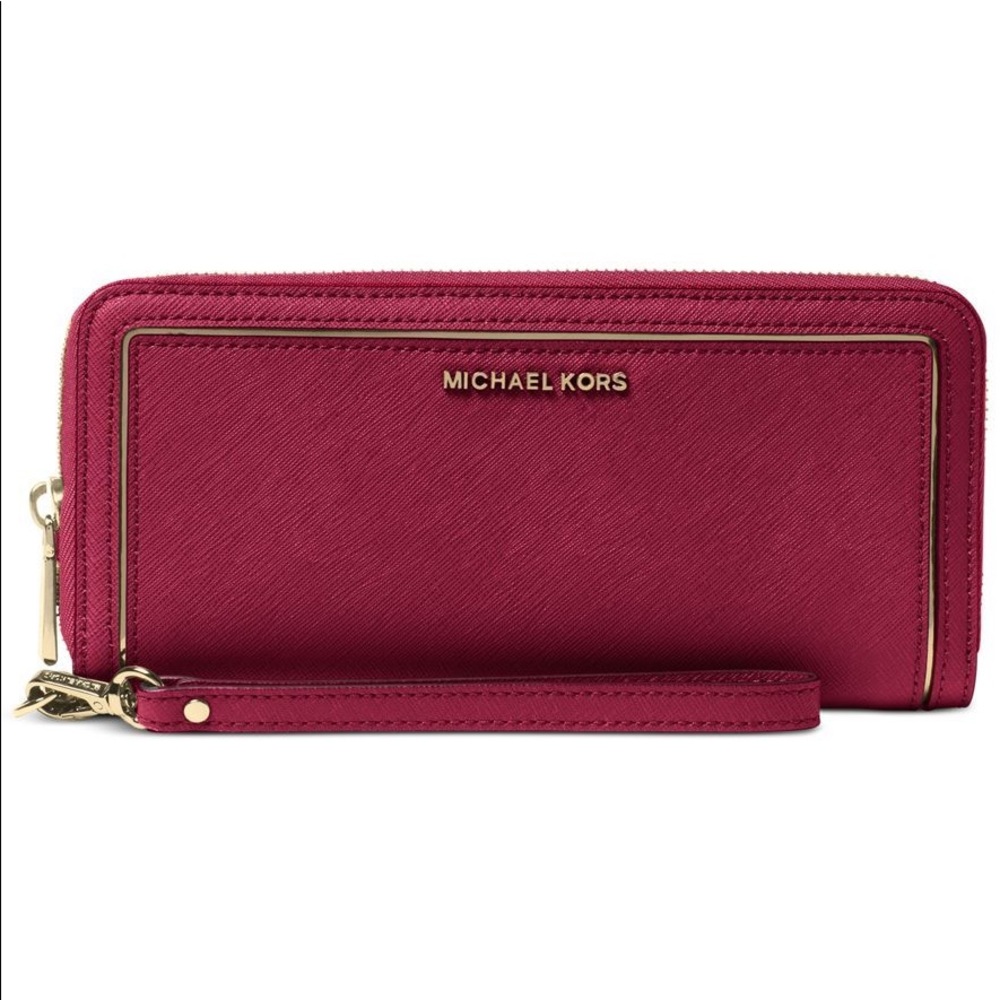 Michael Kors Cherry Leather Frame Out Wallet - NWT